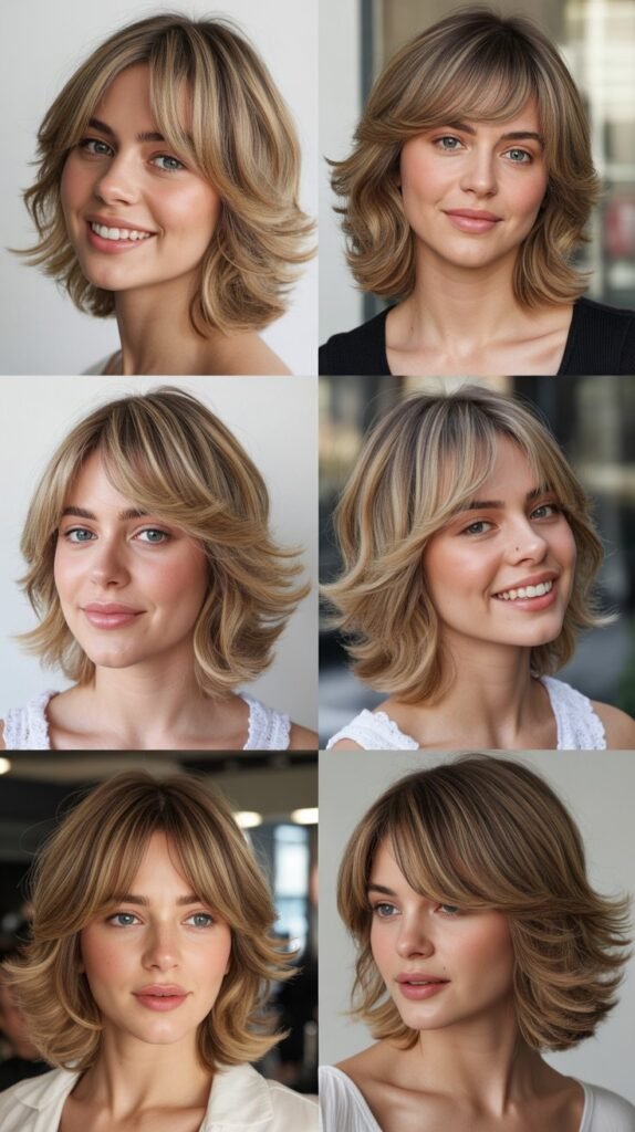 Classic Shaggy LOB With Wispy Curtain Bangs