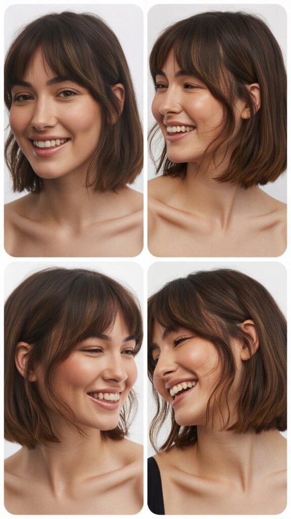  Blunt Lob With See-Through Korean Bangs