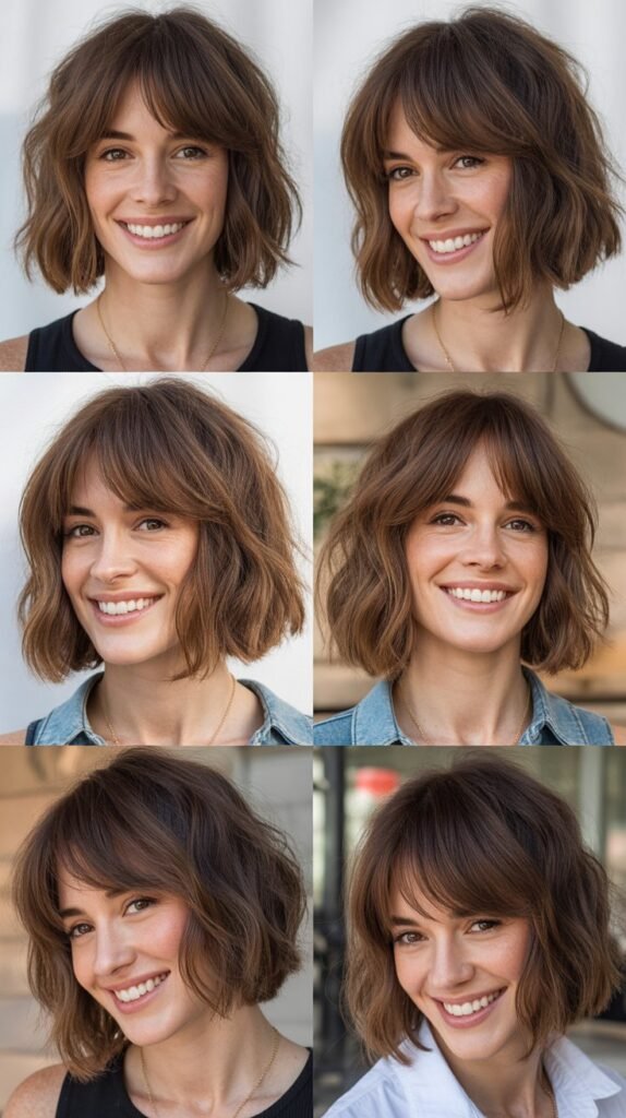 Tousled Long Bob With Curtain Fringe
