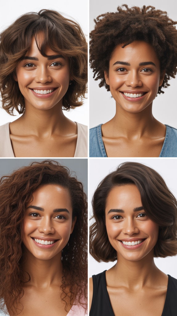 Layered Wavy Lob With Feathered Bangs