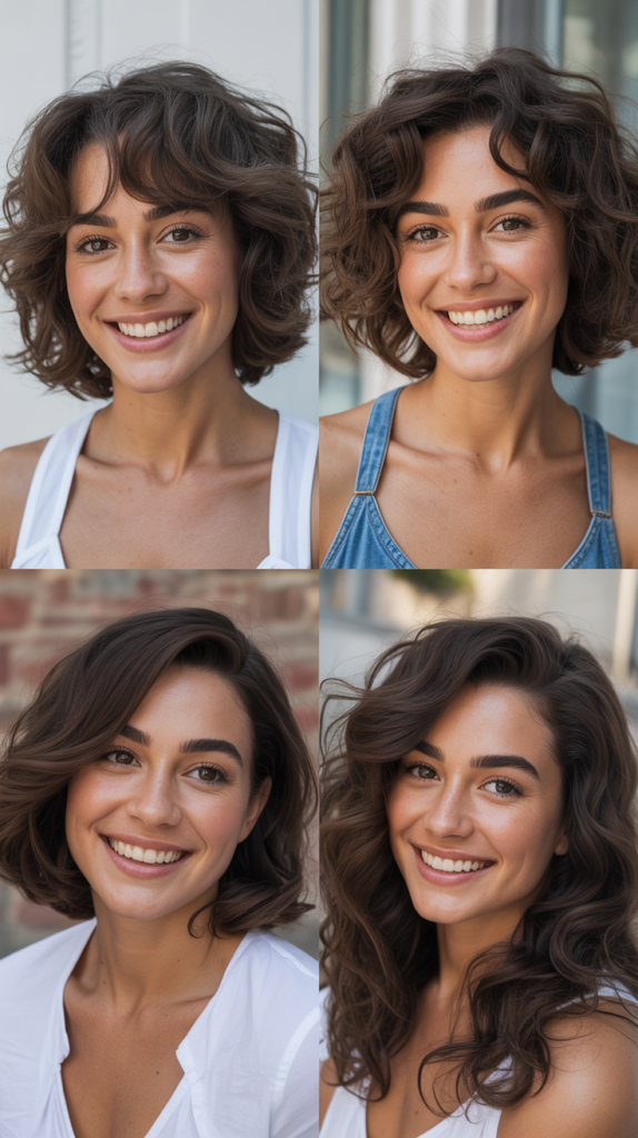 Wavy Lob With Textured Fringe