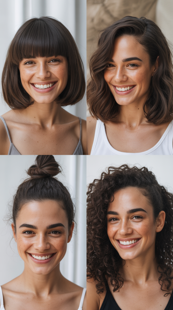 Blunt Lob With Full Thick Fringe