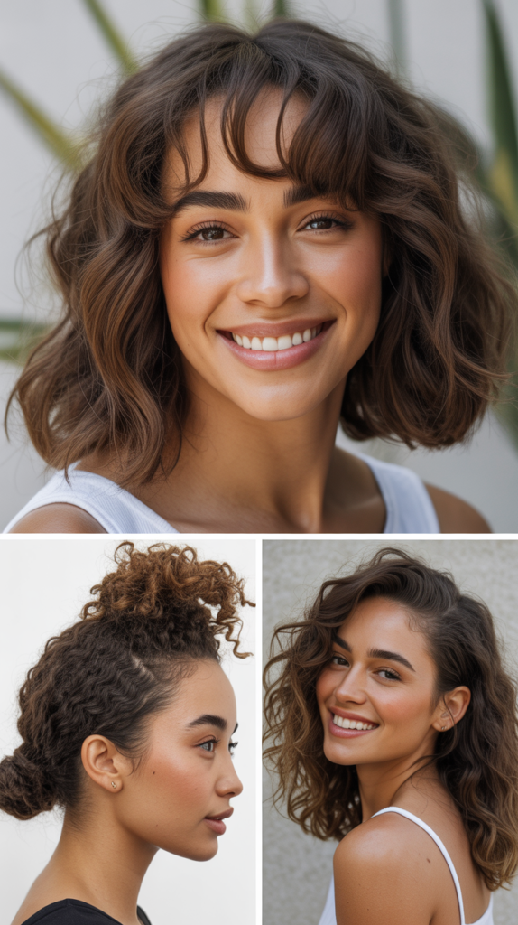 Tousled Long Bob With Curtain Bangs