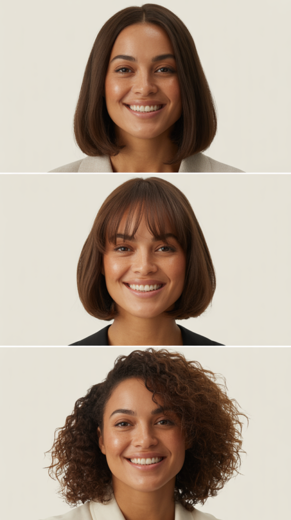 Long Bob With Face-Framing Curtain Bangs