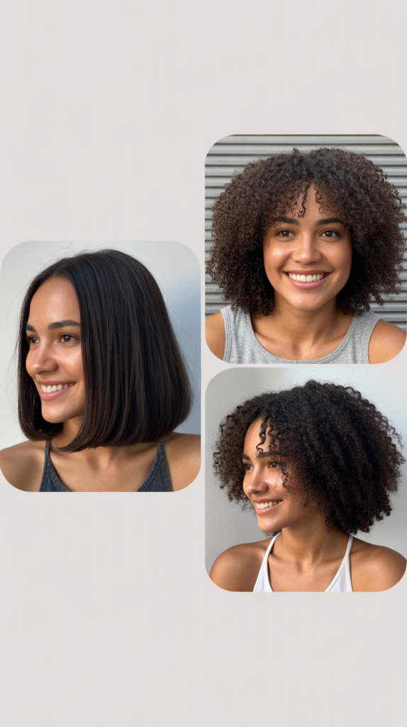 Blunt Long Bob With Thick Curtain Bangs