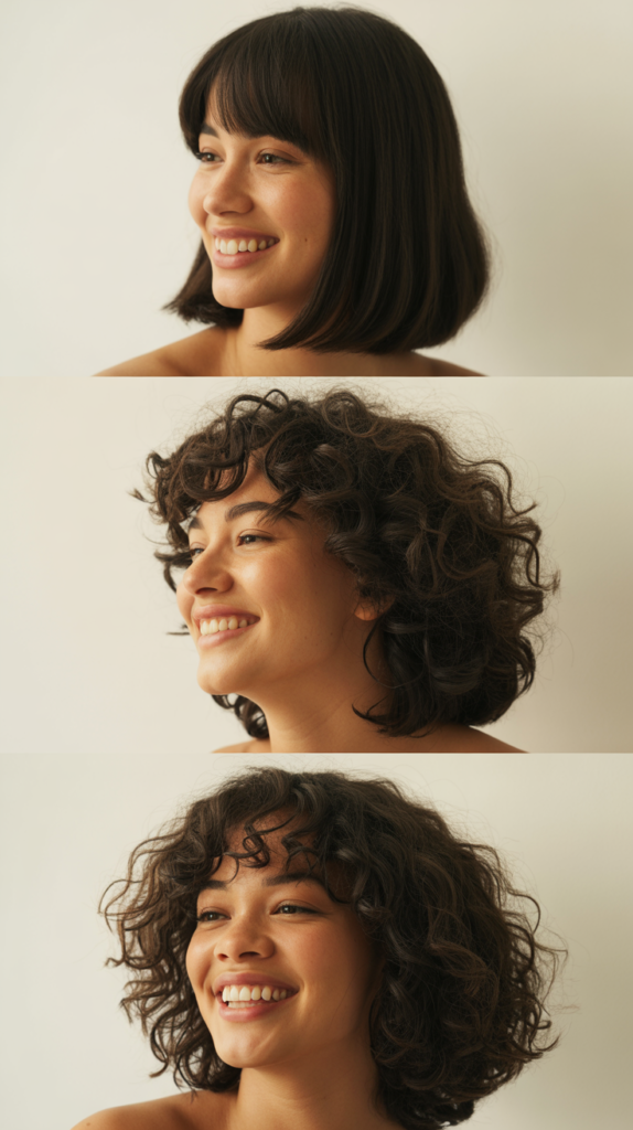 Long Bob With Wispy Curtain Bangs