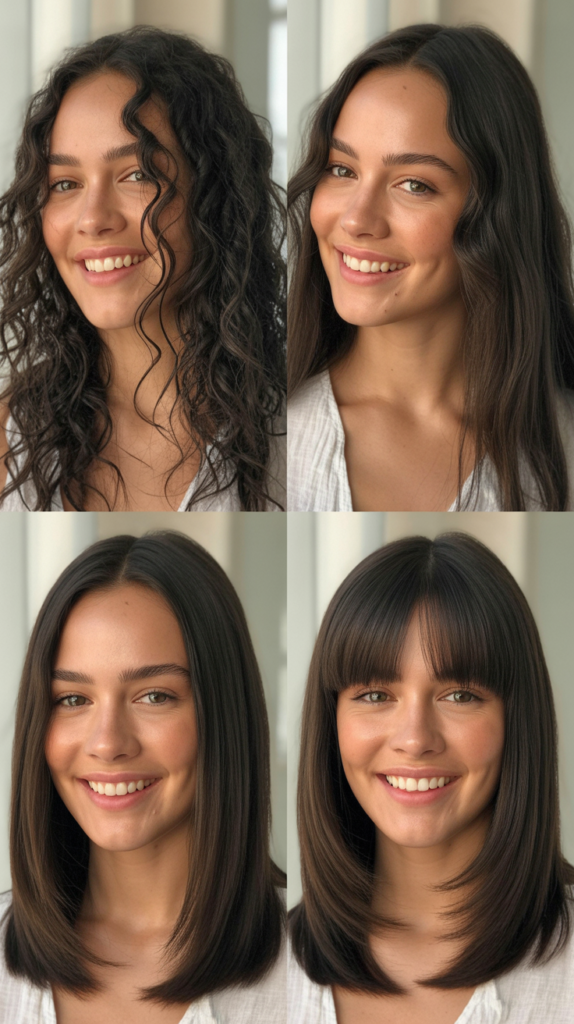 Curtain Bangs with V-Layer Bottom