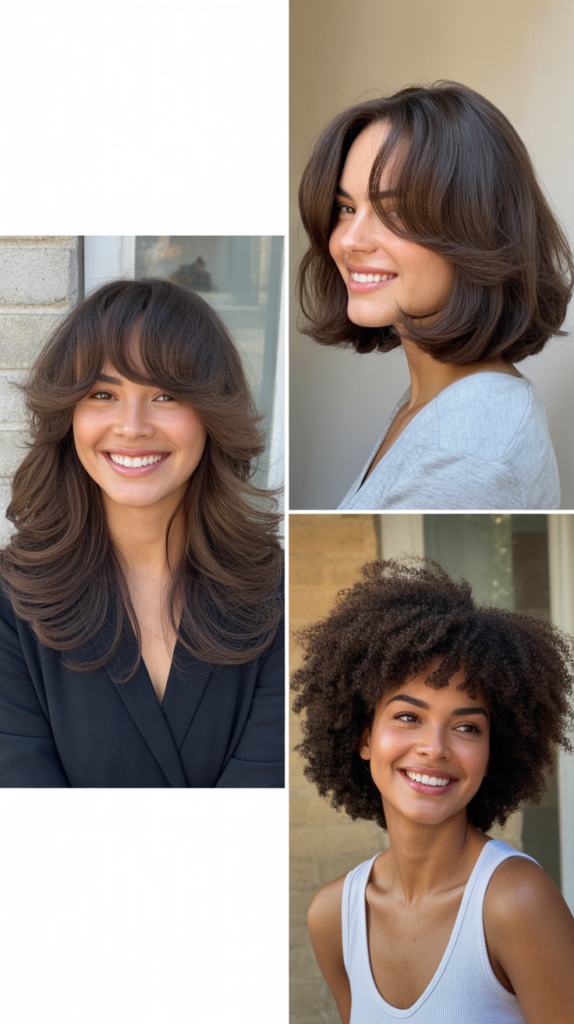 Curtain Bangs With Layered Length