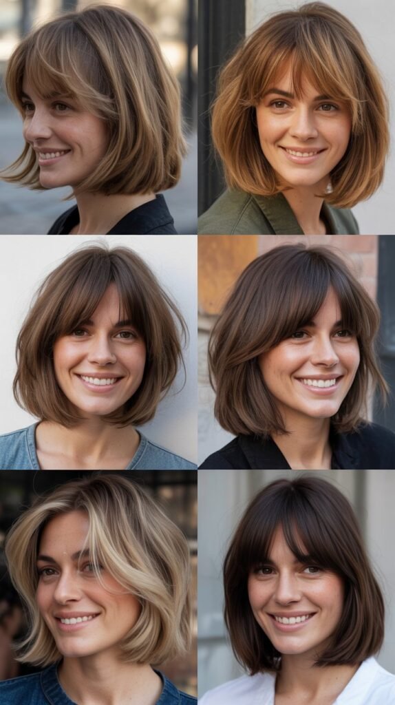  Long Bob with Soft Feathered Fringe