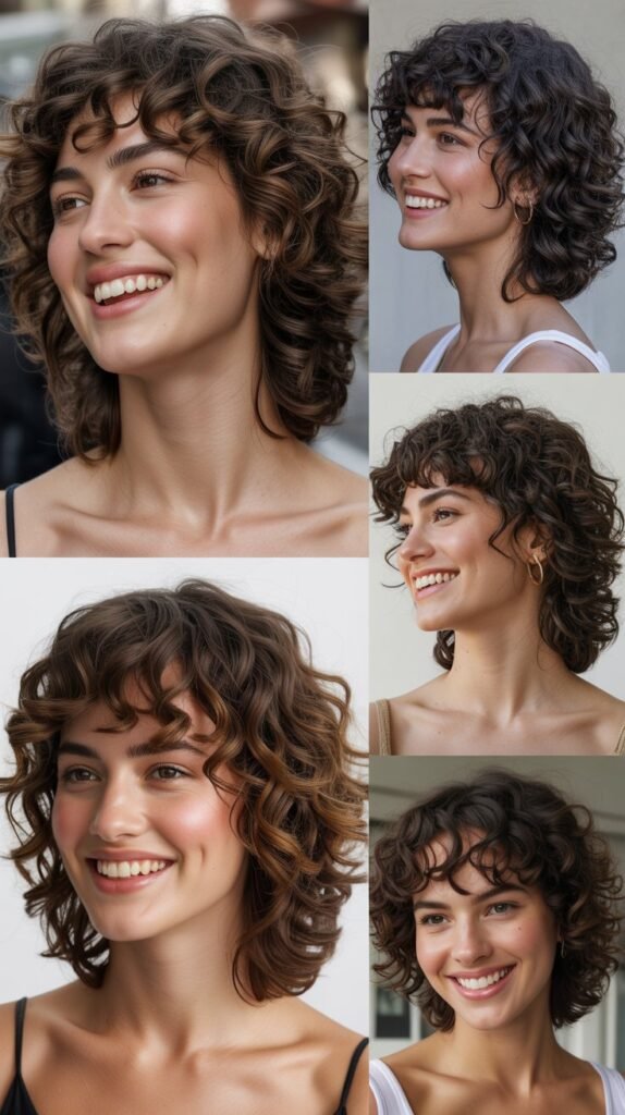 Curly Lob With Curly Fringe