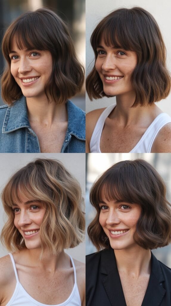  Soft Lob With Curtain Bangs