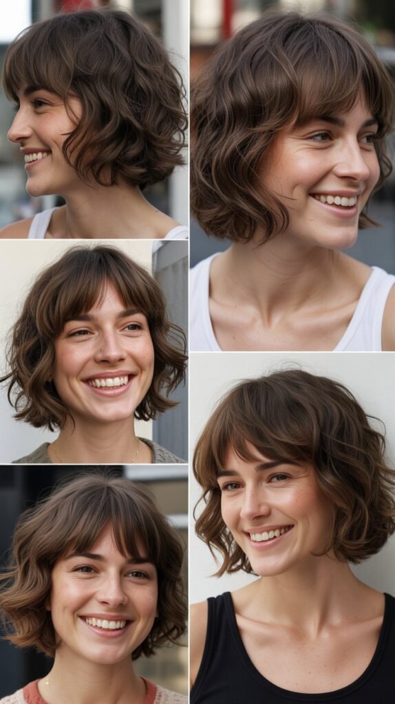 Shaggy Textured Lob With Curtain Bangs