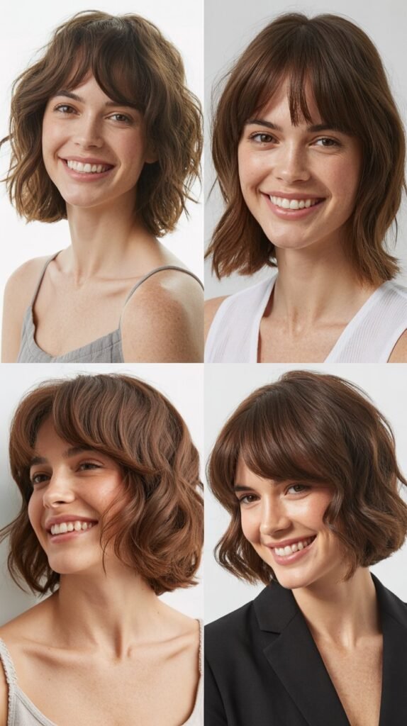 Shaggy LOB With Asymmetrical Bangs