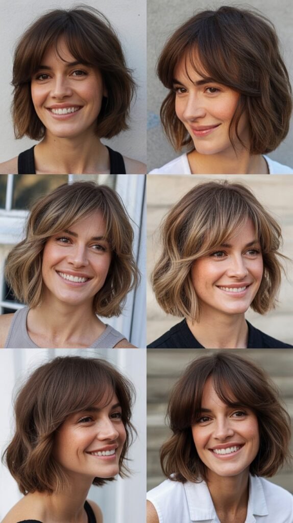 Shaggy LOB With Soft Feathered Curtain Bangs