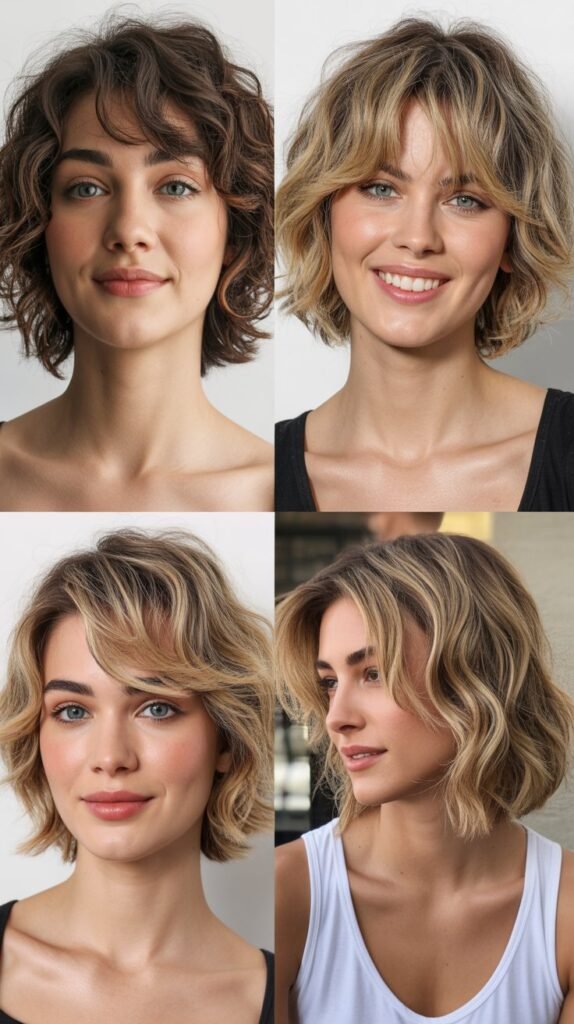 Choppy Shaggy LOB With Side-Parted Bangs