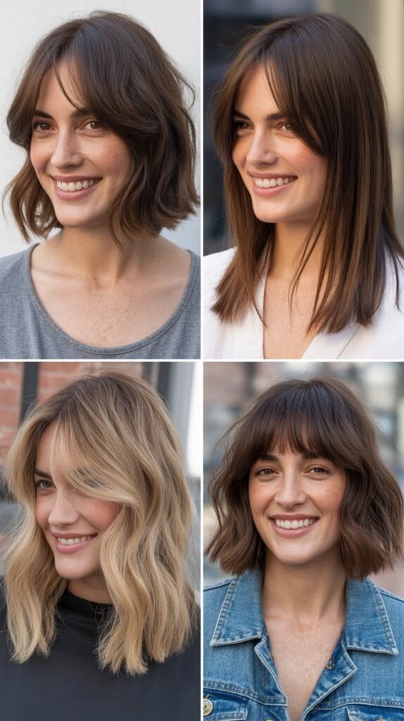  Undone Lob With Curtain Bangs