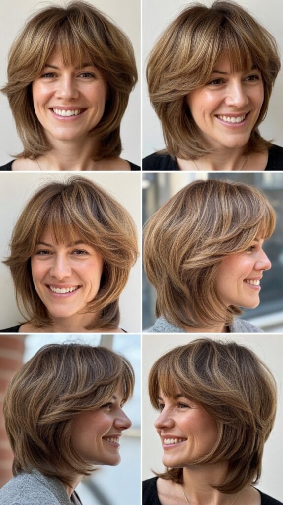 Layered Long Bob With Wispy Bangs