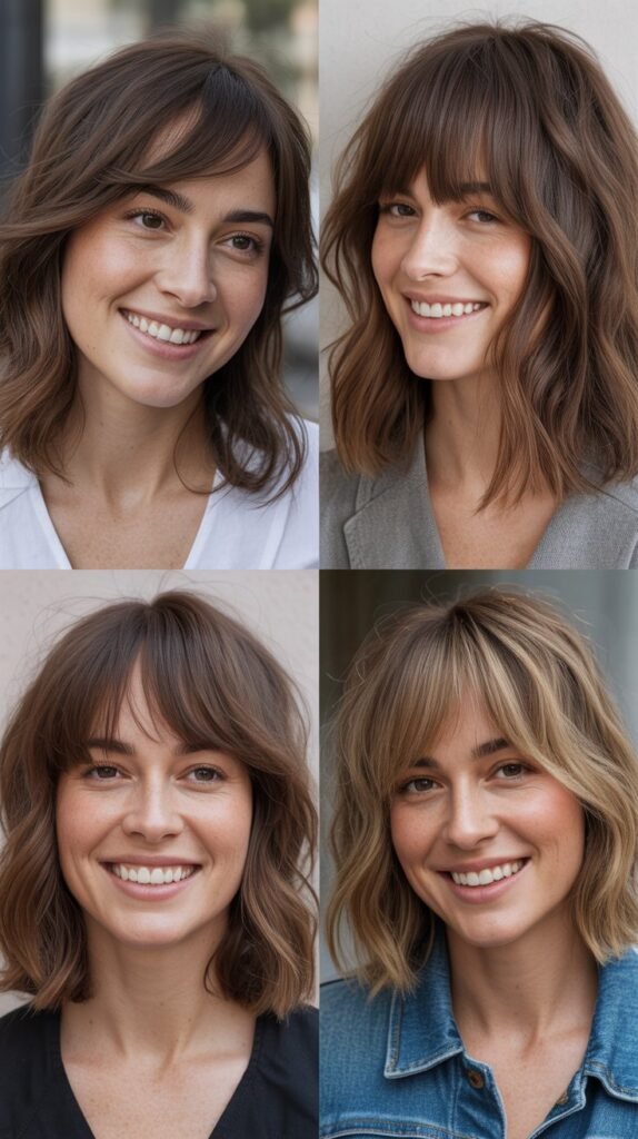 Tousled Lob With Long Bangs