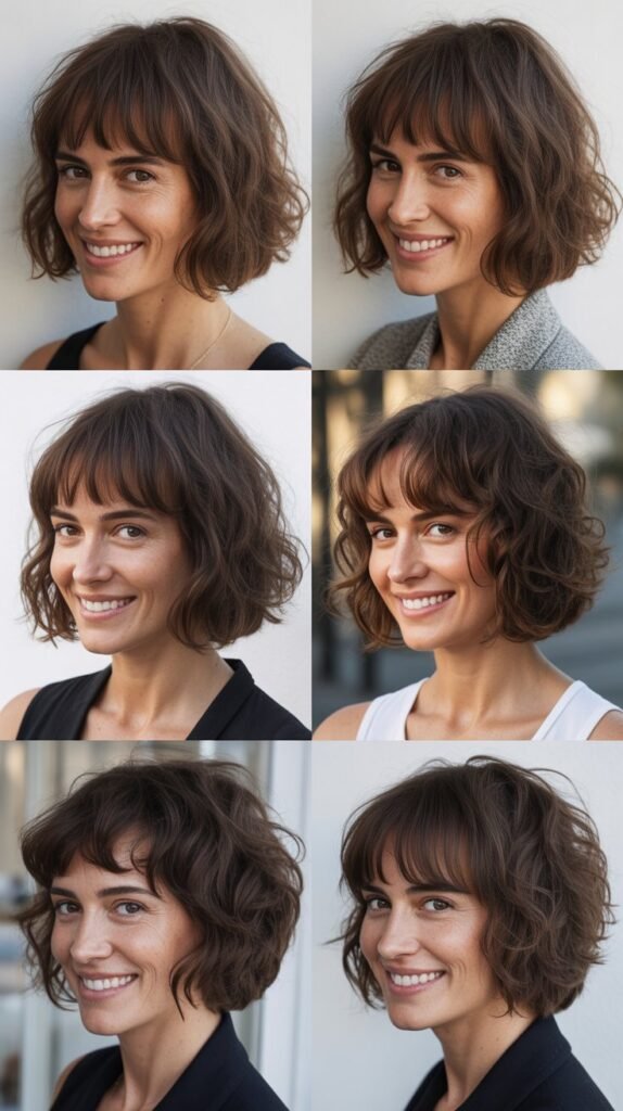 Shaggy LOB With Brow-Skimming Bangs