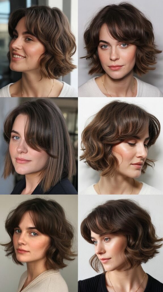 Choppy Lob With Side Fringe