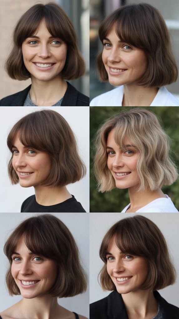 Soft Lob With Gentle Curtain Bangs