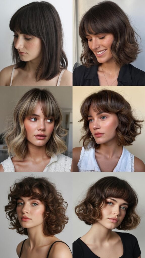  Voluminous Lob With Full Bangs