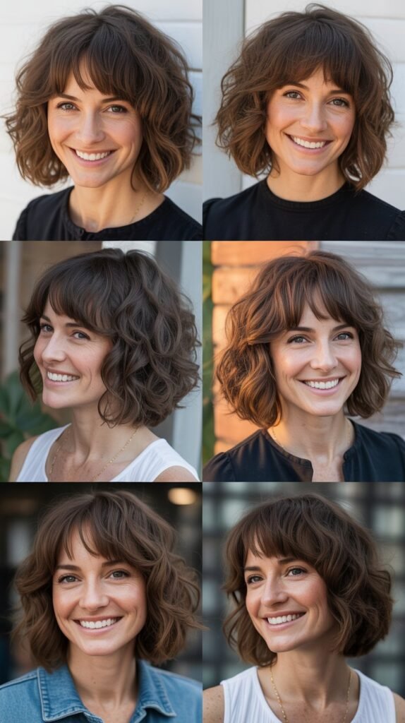  Layered Wavy Lob With Choppy Bangs