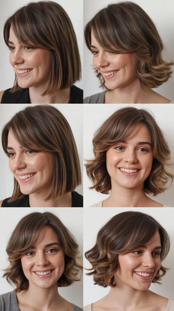 Graduated Lob With Side Bangs