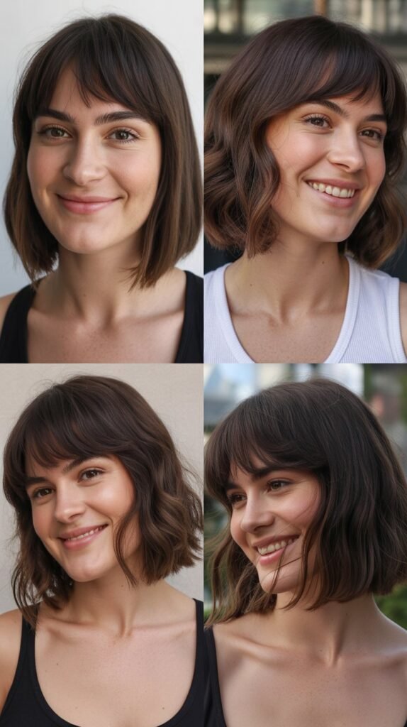  Blunt Lob With Wispy Bangs