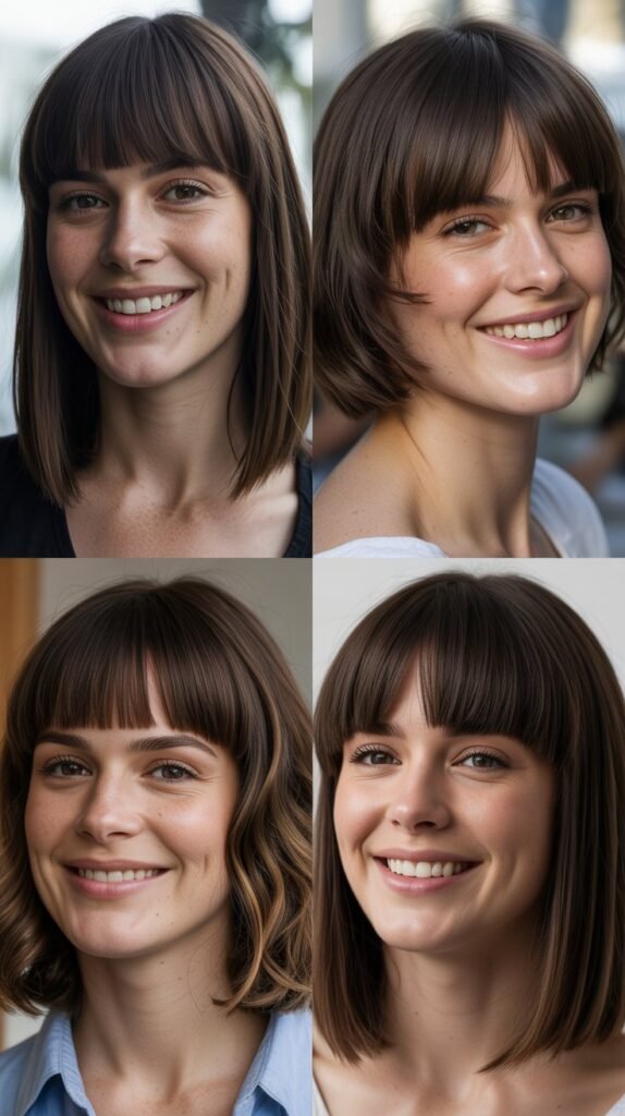  Long Bob with Heavy Straight-Across Bangs