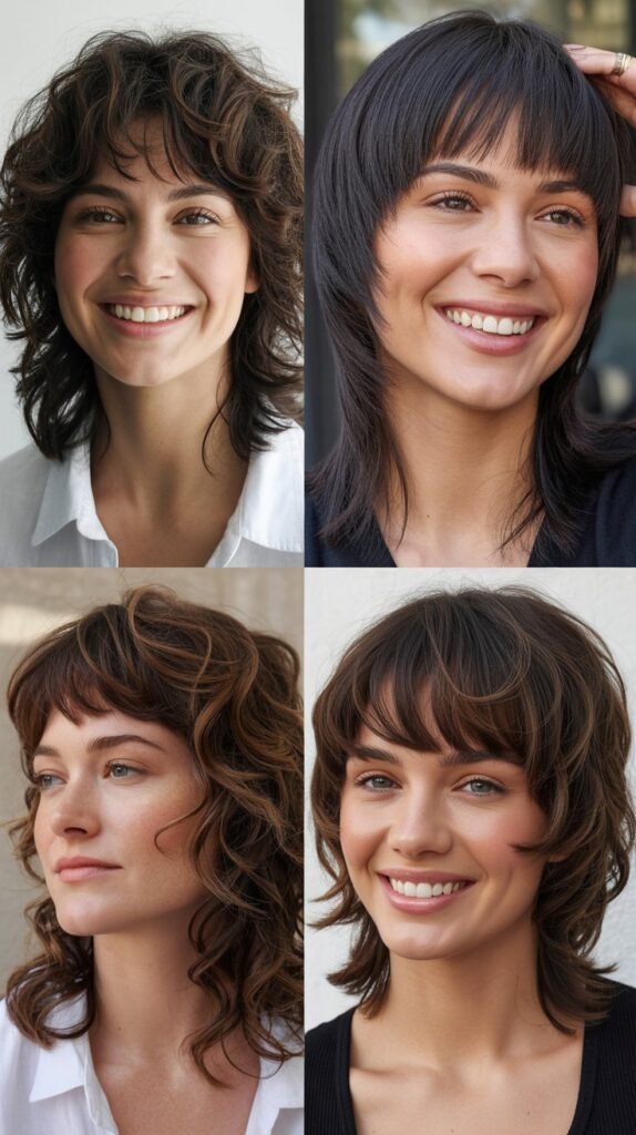 Razor-Cut Layers With Textured Curtain Bangs