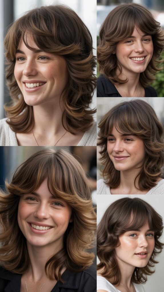 Heavy Layers With Thick Curtain Bangs