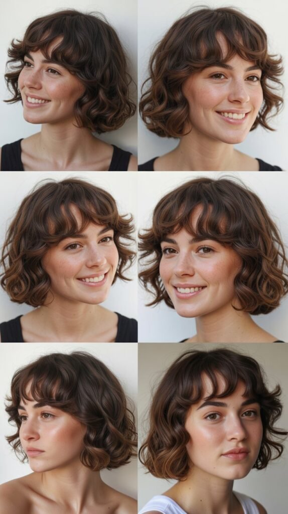 Wavy Lob With Baby Bangs