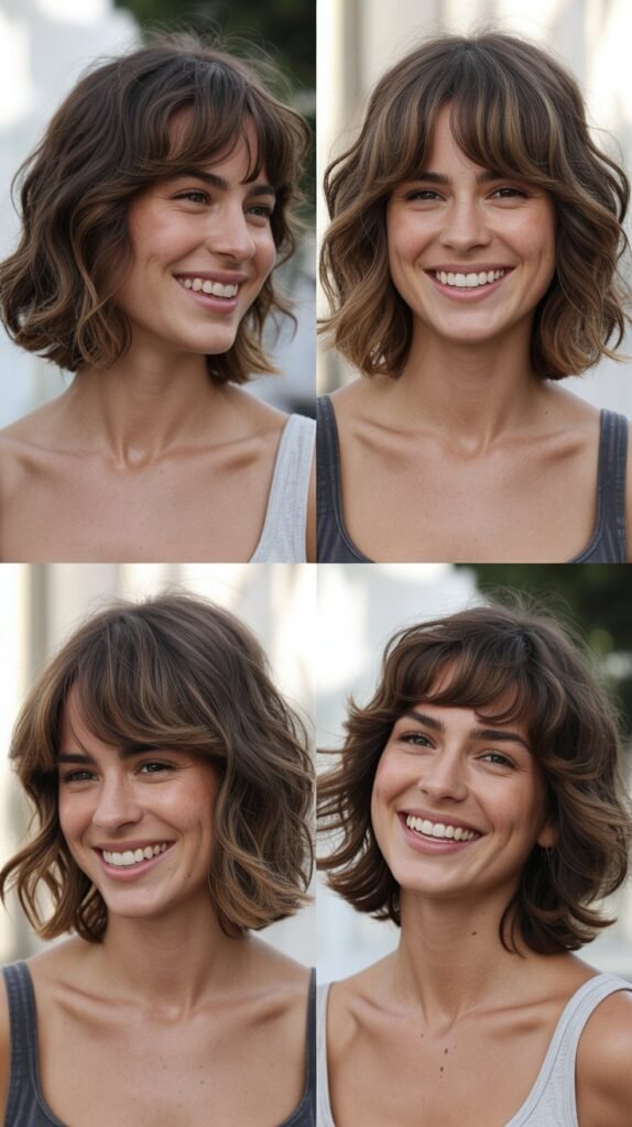 Messy Lob With Textured Bangs