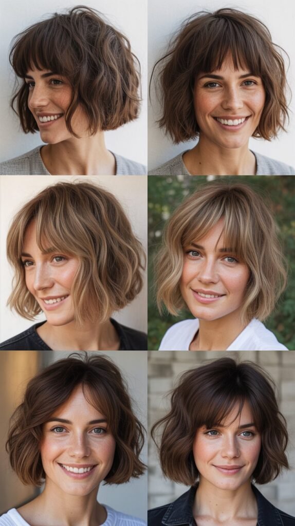  Messy Lob With Side-Swept Fringe