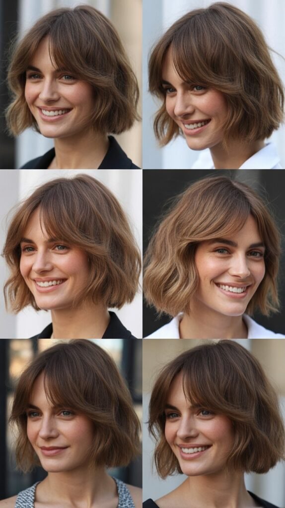 Tousled Lob With Effortless Curtain Bangs