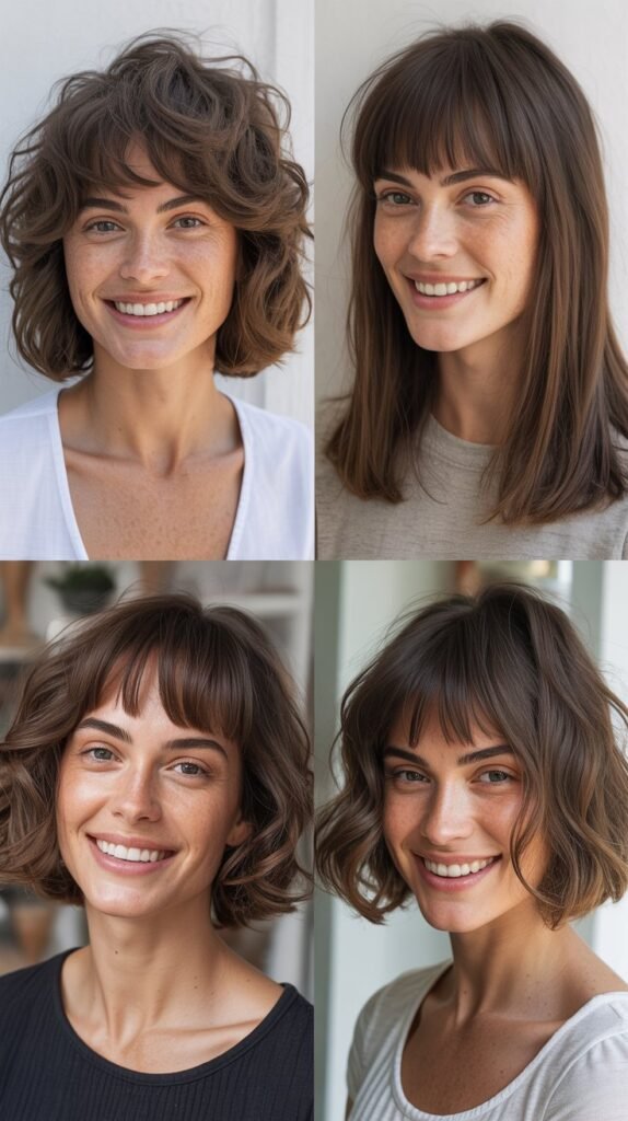  Textured Long Bob with Micro Bangs