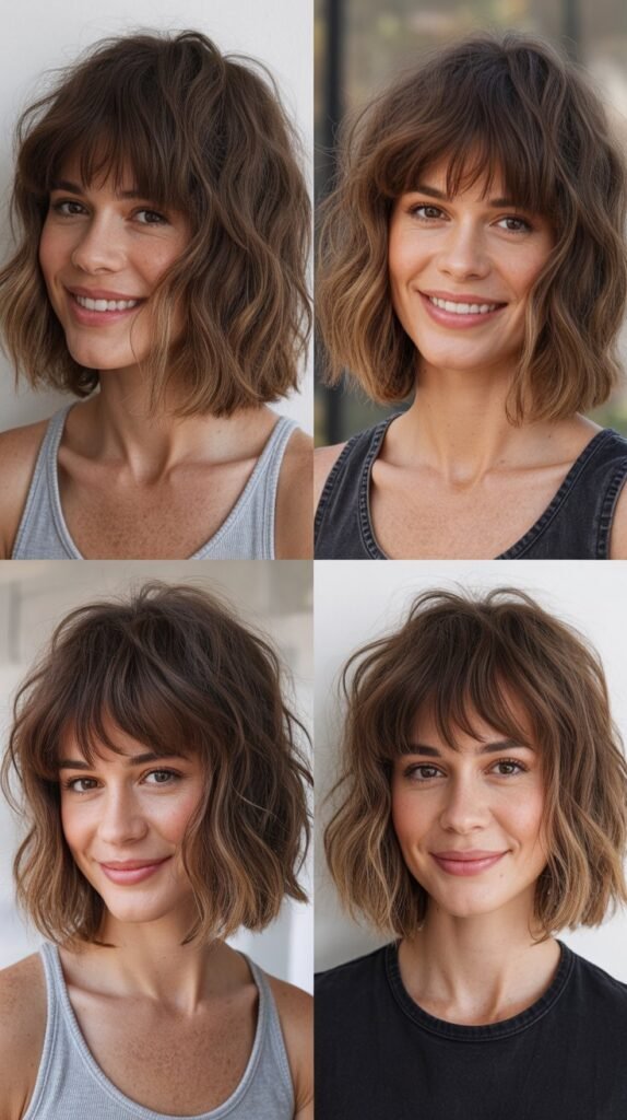 Messy Long Bob With Shaggy Bangs