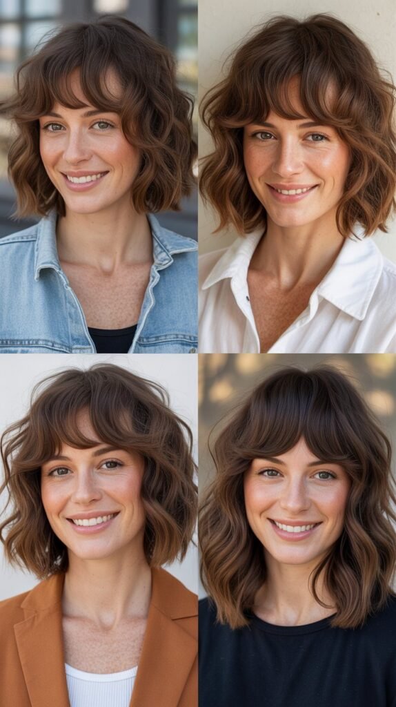  Wavy Lob With Bottleneck Bangs