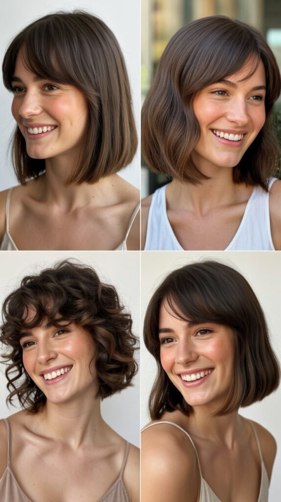 Long Bob With Feathered Bangs