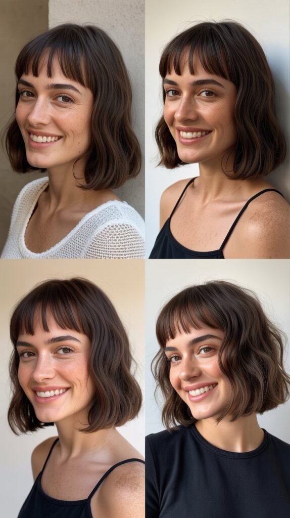 Blunt Cut Lob With Baby Bangs