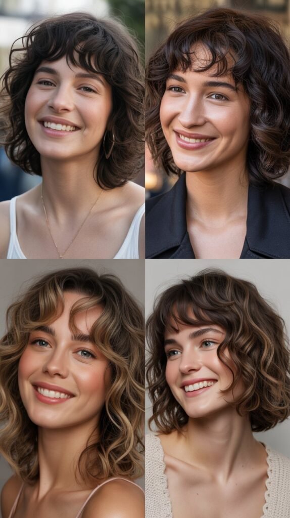  Wavy Textured Lob With Wispy Bangs