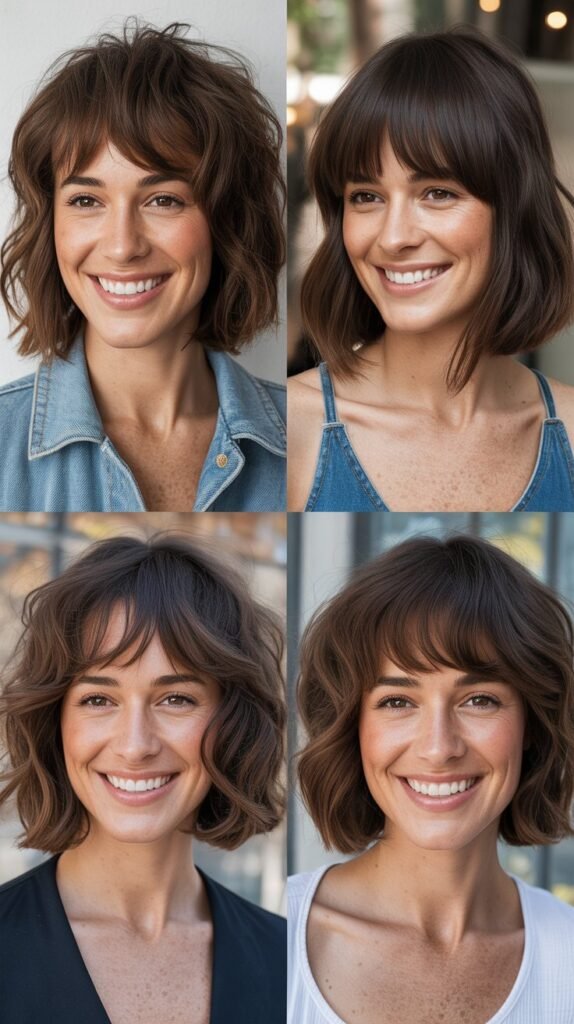  Long Bob with Piecey Choppy Bangs