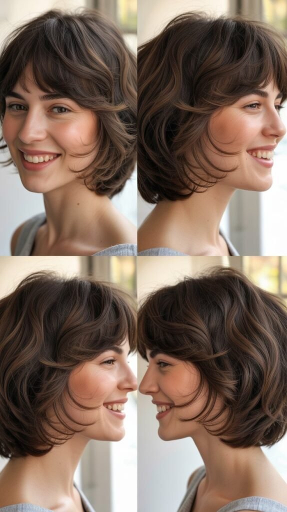  Volumized Lob With Feathery Wispy Bangs
