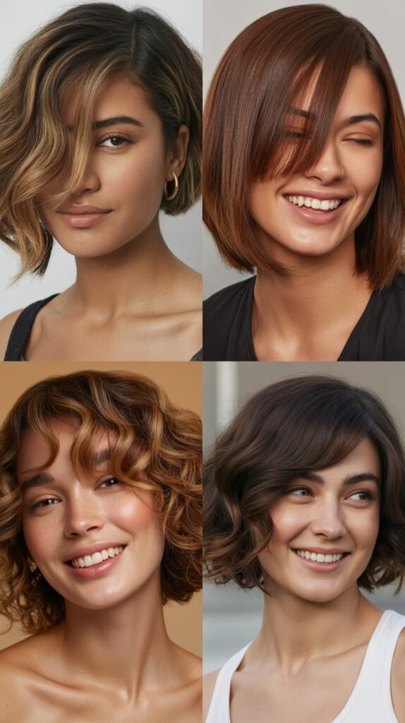  Asymmetrical Lob With Side Bangs