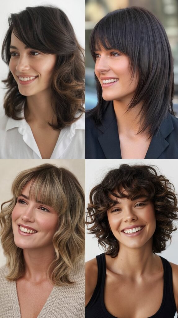  Layered Lob With Angled Bangs