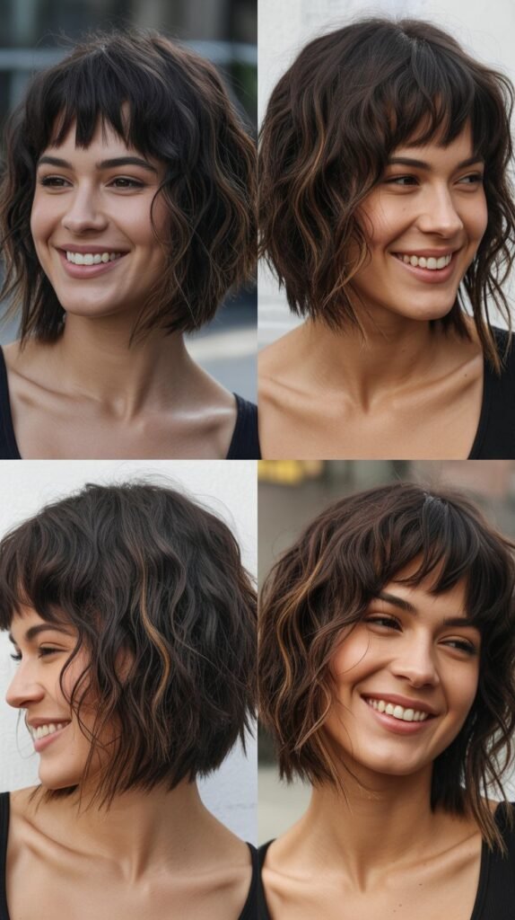 Shattered Long Bob with Disconnected Bangs