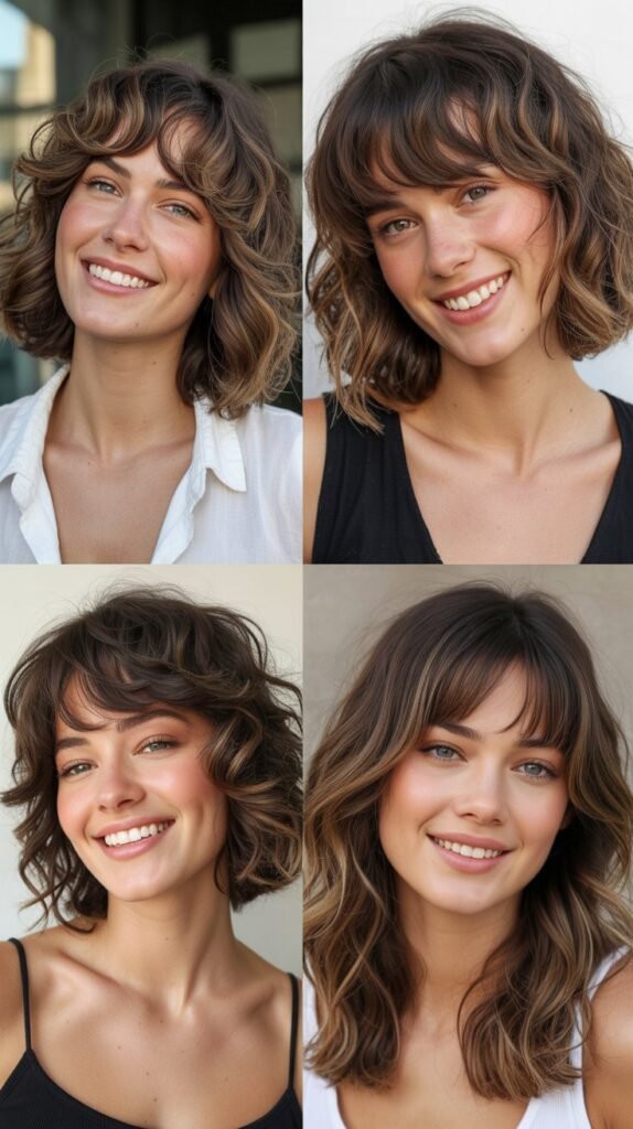  Beachy Waves Lob With Bohemian Bangs