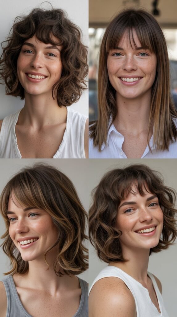  Long Bob with Shaggy Textured Bangs