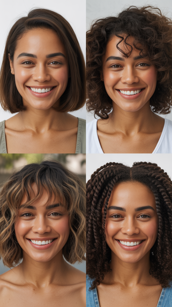 Layered Lob With Choppy Bangs